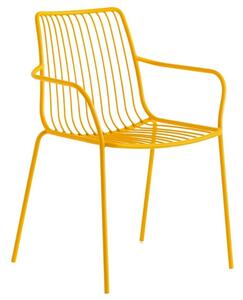 Pedrali Žlutá kovová jídelní židle Nolita 3656 s područkami
