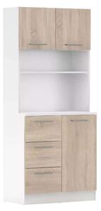 LASET NEW KREDENC BIELA/DUB SONOMA
