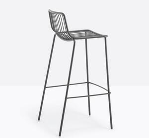Pedrali Antracitově šedá kovová barová židle Nolita 3658 75 cm