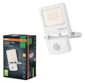Bílý venkovní LED reflektor ENDURA FLOOD 10W 3000K, senzor OSRAM