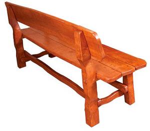 Drewmax MO212 lavice - Zahradní lavice z olšového dřeva, lakovaná 200x54x86cm - Ořech