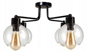 BERGE LED lustrové stropní svítidlo 4xE27 průhledná skleněná koule