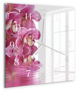 Skleněné hodiny Orchidej zskb-30x30-00081895