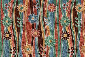 DIMEX | Vliesová fototapeta Zahradní dekorativní vzor MS-5-1458 | 375 x 250 cm| zelená, modrá, červená, oranžová, hnědá