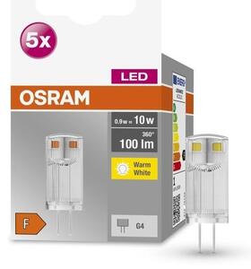 5 ks speciální LED žárovka G4 0,9 W PIN, teplá bílá