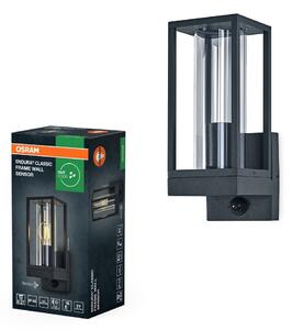 Rámované nástěnné svítidlo Endura Classic se senzorem, IP54, tmavě šedé
