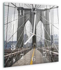 Skleněné hodiny Brooklynský most zskb-30x30-00083797