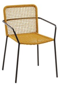 Žlutá pletená jídelní židle Kave Home Ellen