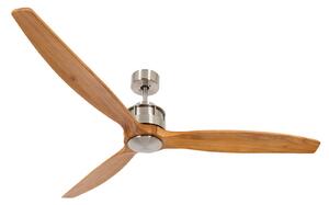 Stropní ventilátor Airfusion Akmani, tichý, teak/chrom – Beacon Beacon Lighting, Akmani, Dřevo, Obývací pokoj, Dřevo, Moderní