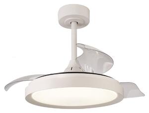 Stropní ventilátor Mistral Mini LED, bílý, DC, tichý, CCT – Mantra Mantra Iluminación, Mistral Mini, stmívatelné, Bílá, Obývací pokoj, Plast, Moderní