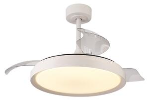 Stropní ventilátor Mistral LED, bílý, tichý DC, CCT – Mantra Mantra Iluminación, Mistral, stmívatelné, Bílá, Obývací pokoj, Plast, Moderní