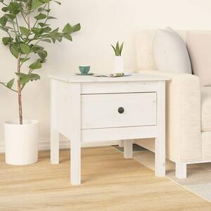 Odkládací stolek bílý 50 x 50 x 49 cm masivní borovice