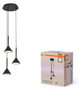 Decor Fuji závěsné svítidlo 3x LED 13 W, Teplá bílá 3000 K, černé, Ø290 mm