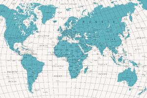 DIMEX | Vliesová fototapeta Politická mapa světa MS-5-1543 | 375 x 250 cm| modrá, bílá