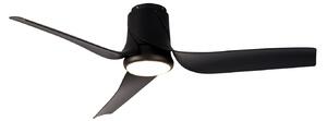 Stropní ventilátor Ushuaia s LED osvětlením, černý, DC, tichý, CCT – Mantra Mantra Iluminación, Ushuaia, stmívatelné, Černá, Obývací pokoj, Plast, Moderní