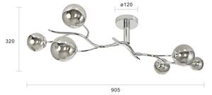Brilagi - LED Přisazený lustr MISTEL 6xG9/3W/230V černý chrom/kouřová