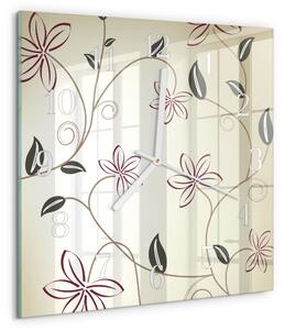 Skleněné hodiny Květinové umění zskb-30x30-00079917
