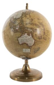 Hnědý dekorativní glóbus na kovovém podstavci Globe - 22*22*33 cm