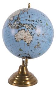 Modrý dekorativní glóbus na kovovém podstavci Globe - 22*22*37 cm