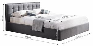 Manželská postel 160 cm Essie (s roštem). 1016440