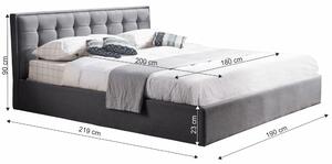 Manželská postel 180 cm Essie (s roštem). 1016441