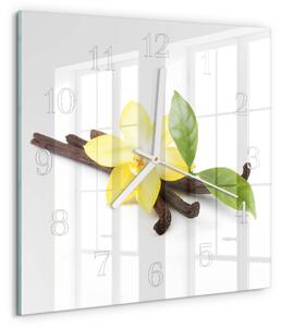 Skleněné hodiny Vanilková orchidej zskb-30x30-00087184