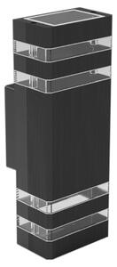 Exteriérové ​​nástěnné svítidlo Vini, 1x skleněné/černé hliníkové stínítko, (29,5 cm)