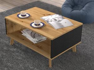 BIM Konfereční stolek LUXI 90x60, dub artisan/čený mat