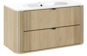 Comad Závěsná skříňka Ovalia s umyvadlem 100 cm dub Cremona