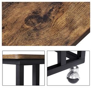 Přístavný stolek EVORA matná černá, rustikální hnědá