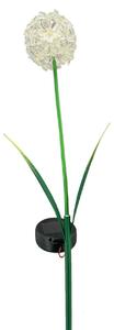 Zapichovací zahradní solární světlo Flower, 70 cm, kov/plast, bílá