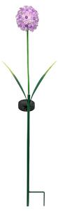 Zapichovací zahradní solární světlo Flower, 70 cm, kov/plast, fialová