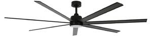 Stropní ventilátor Atlanta s osvětlením, černý, DC, tichý – Beacon Beacon Lighting, Atlanta, stmívatelné, Černá, Obývací pokoj, Hliník, Moderní