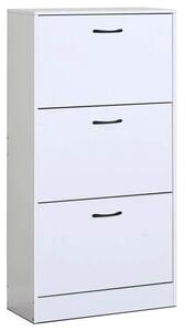 Botník, 3 přihrádky, bílý, MDF, ABO-G1016 WT