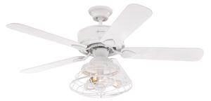 Stropní ventilátor Barnett se světlem, bílý – Westinghouse Westinghouse, Barnett, Bílá, Obývací pokoj, Dřevo, Venkovský / rustikální