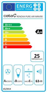 Digestoř s čističkou CATA RENOVA PURE AIR MNV 90 GWH