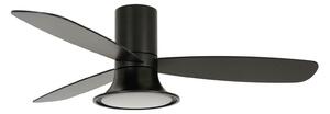 Stropní ventilátor Flusso s osvětlením, černý, 132 cm, tichý, model Beacon Beacon Lighting, Flusso, stmívatelné, Černá, Obývací pokoj, Dřevo, Moderní