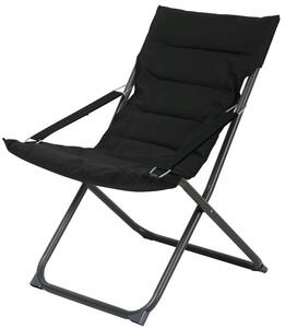 Skládací zahradní židle Bibione, černá