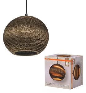 Dekorativní závěsné svítidlo Cardboard Ball, E27, hnědé