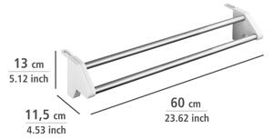 WENKO 3703100 - Sušák na prádlo TWIN 60x13 cm stříbrná/bílá