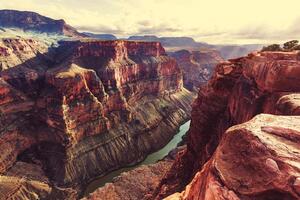 DIMEX | Vliesová fototapeta Krajina Grand Canyonu MS-5-1647 | 375 x 250 cm| oranžová, hnědá