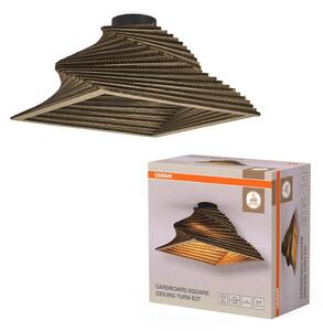 Dekorativní závěsné svítidlo Cardboard Square Turn E27 hnědé, 400 mm