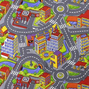 Associated Weavers, Dětský metrážový koberec Big City 97, na míru, šíře 4m, vícebarevná, filc, dětský pokoj