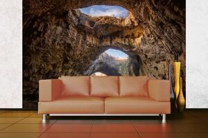 DIMEX | Vliesová fototapeta Nádherný pohled z jeskyně MS-5-1662 | 375 x 250 cm| oranžová, hnědá, šedá