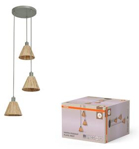 Dekorativní závěsné svítidlo Raffia Plate 3XE27, Zelená