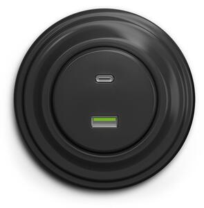 Kliklap - Retro USB zásuvka A+C s rámečkem antracit