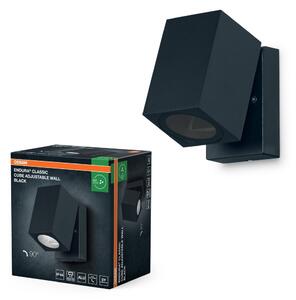 Nastavitelné venkovní nástěnné svítidlo Endura Classic Cube, černé, GU10