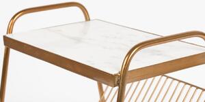 Zlatý kovový odkládací stolek Bold Monkey Keep It Tidy 43 x 40 cm s mramorovou deskou