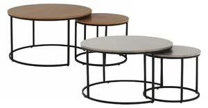 Set 2 konferenčních stolků Ilak (beton + černá). 1016583