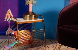 Zlatý kovový odkládací stolek Bold Monkey Keep It Tidy 43 x 40 cm s mramorovou deskou